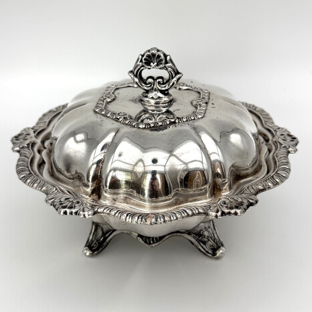 Hartford Sterling Victorian Silver Plated Iced Butter Dish With Insert 1900-1920